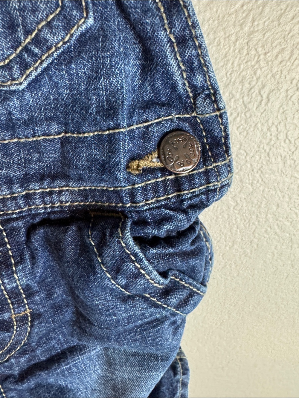 OshKosh B'gosh Indigo Denim Short Overalls for Kids 12M - Picture 8 of 15